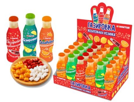 ГАЗИРОВКА жевательная резинка в баночке (3 вкуса), блок 30 шт. (5г x 30 x 24) - купить в интернет-магазине «Буратино»