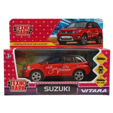 Машина металл SUZUKI VITARA девочки 12 см, двер, багаж, инерц, красный, кор. Технопарк в кор.2*36шт - купить в интернет-магазине «Буратино»