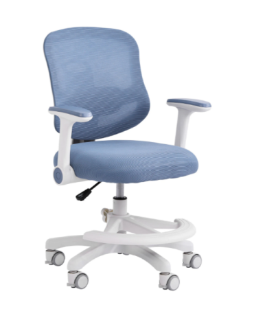 Кресло детское с подставкой для ног BRABIX KIDS "MG-215", сетка/ткань TW, голубое, 533312 - купить в интернет-магазине «Буратино»