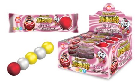 ЗУБОДРОБИЛКА Ice Cream многослойная конфета с надувной резинкой, блок 15 шт. (41г х 15 х 12) КТ93684 - купить в интернет-магазине «Буратино»