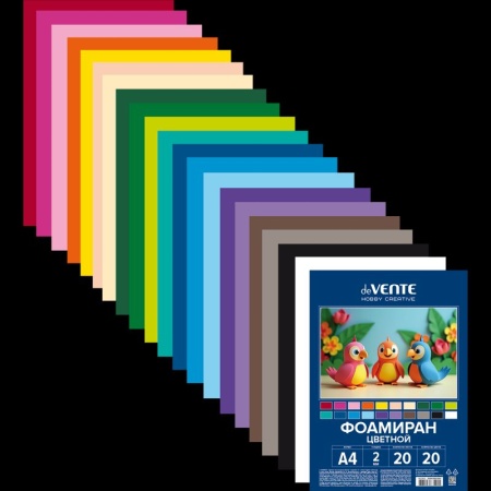 Фоамиран цветной A4 "deVENTE. HOBBY CREATIVE" 20 цв, 20 л, толщина 1 мм 8112411 - купить в интернет-магазине «Буратино»