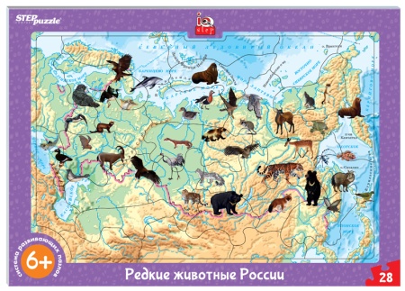 Развивающий пазл "Редкие животные России" (большие) (IQ step) 80462 - купить в интернет-магазине «Буратино»
