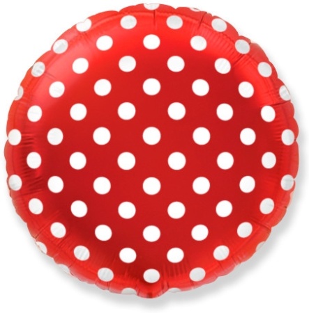 FM 18" Круг, Горох, Красный / Dots Red (в упаковке) / 1 шт / Испания 401577R - купить в интернет-магазине «Буратино»