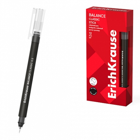 Ручка-роллер ErichKrause Balance Stick Classic 0.5, цвет чернил черный 63148 - купить в интернет-магазине «Буратино»