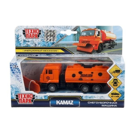 Машина металл KAMAZ снегоубороч., 14 см, дв., подв.дет., инерц., кор. Технопарк в кор.2*24шт SB-18-0 - купить в интернет-магазине «Буратино»