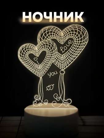 149-056 Ночник iLikeGift "Heart Balloons" LED, USB (9х19 см) 149-056 - купить в интернет-магазине «Буратино»