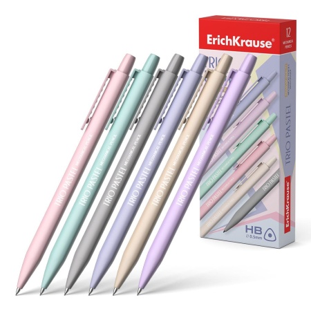 Карандаш механический ErichKrause Trio Pastel 0.5 мм, HB (в коробке 12 шт.) 56013 - купить в интернет-магазине «Буратино»