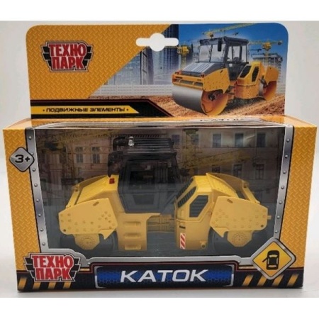 Модель металл каток "раскат" rv12dd 13см,двер,желт-черн,кор. Технопарк в кор.2*36шт ROLLER-15-YBK-WO - купить в интернет-магазине «Буратино»