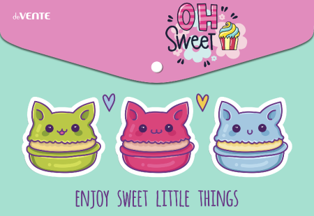 Папка-конверт на кнопке "deVENTE. Oh Sweet" A5 (240x170 мм), 150 мкм, непрозрачная с рисунком, 30715 - купить в интернет-магазине «Буратино»