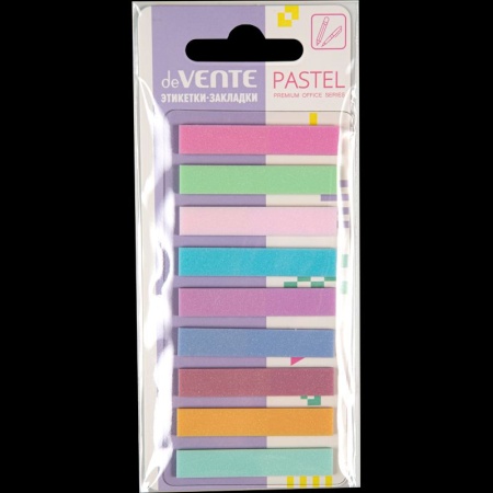 Набор самоклеящихся этикеток-закладок "deVENTE. Pastel" пласт полупрозр, 44x8 мм, 9x20 листов, 9 цве - купить в интернет-магазине «Буратино»