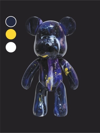 156-F003 Набор для творчества с красками (3*60 мл) "Fluid bear", 23 см (жёлтый/чёрный/белый) - купить в интернет-магазине «Буратино»