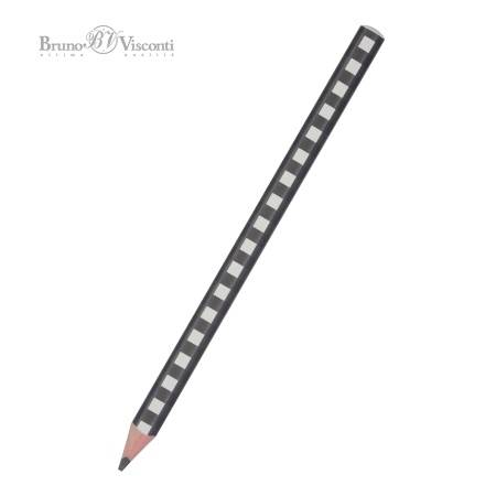 КАРАНДАШ ЧЕРНОГРАФИТОВЫЙ "HappyGraphix Jumbo. Монохром. Клетка" 4В, 3.5 MM 21-0062/27 - купить в интернет-магазине «Буратино»