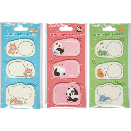 Набор клейкой бумаги для заметок "deVENTE. Shiba, Panda, Bear" 55x55 мм, 3x20 листов 2010362 - купить в интернет-магазине «Буратино»