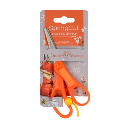 НОЖНИЦЫ ДЕТСКИЕ "SPRING CUT KIDS" 13.5 см. (с возвратным механизмом и окошком для подписи) 60-0019 - купить в интернет-магазине «Буратино»