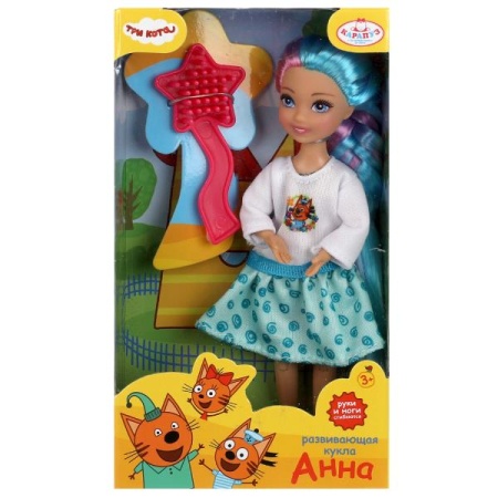 Кукла 15 см Три Кота Анна, руки и ноги сгиб, акс, кор КАРАПУЗ в кор.120шт ANNA15-3C-01 - купить в интернет-магазине «Буратино»