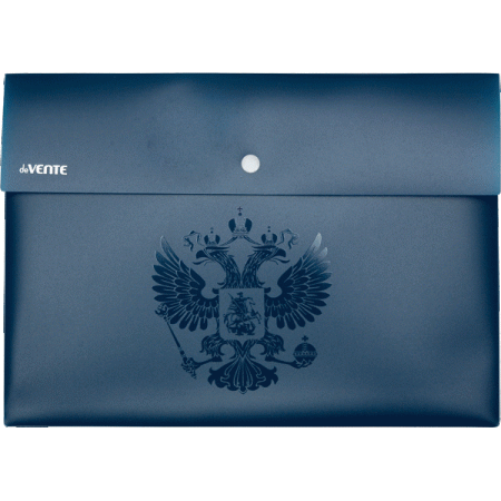 Папка-конверт на кнопке "deVENTE. Герб" A4 (320x230 мм) 350 мкм, темно-синяя - купить в интернет-магазине «Буратино»