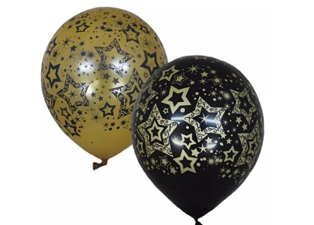 LO 12" Голливуд, Ассорти BLACK&GOLD 5 ст / 25 шт / 1 уп / Мексика 6055462 - купить в интернет-магазине «Буратино»