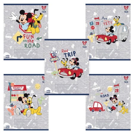Тетрадь 12 л., HATBER, клетка, обложка картон, "Микки Маус-DISNEY" (5 видов в спайке), 12Т5В1 105415 - купить в интернет-магазине «Буратино»