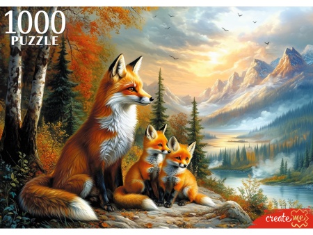 ПАЗЛЫ 1000 элементов. ЛИСА С ЛИСЯТАМИ (арт. Ф1000-2741) - купить в интернет-магазине «Буратино»