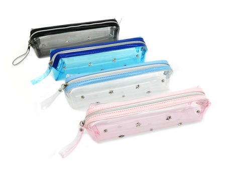 Пенал   BZ-82 СИЛИКОН "Звезды" 200*60*60мм, тонир с металл заклепками (1/4/288) 311548 - купить в интернет-магазине «Буратино»