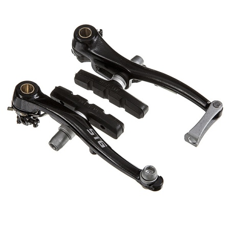 Тормоз v-brake STG 721ADX-BK (в компл. входит: 2 рычага 110мм, 2-е колодки 60 мм, направля Передние - купить в интернет-магазине «Буратино»