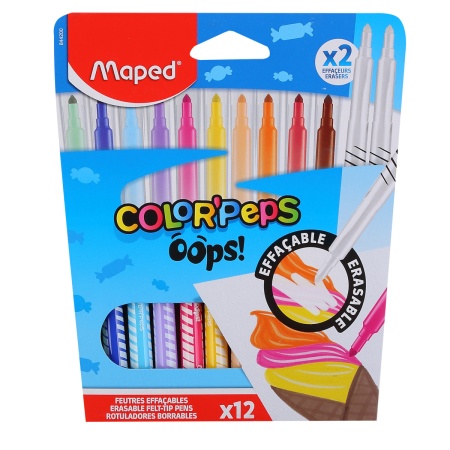 COLOR'PEPS OOPS Фломастеры стираемые, 12 штук - купить в интернет-магазине «Буратино»