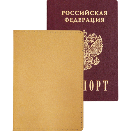 Обложка для паспорта "deVENTE. Casual" 10x14 см, золотистая 1030493 - купить в интернет-магазине «Буратино»