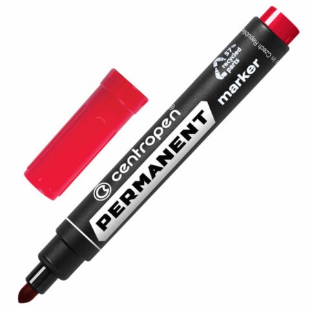 Маркер перманентный CENTROPEN 8566, КРАСНЫЙ, круглый наконечник, 2,5 мм, 5 8566 0104 - купить в интернет-магазине «Буратино»