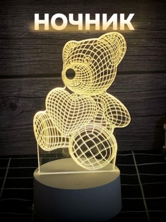 149-036 Ночник iLikeGift "Love Bear" LED, USB (9х19 см) 149-036 - купить в интернет-магазине «Буратино»