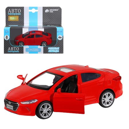 ТМ "Автопанорама" Машинка металлическая 1:40 HYUNDAI ELANTRA, красный, откр. двери, инерция, 17,5*12 - купить в интернет-магазине «Буратино»