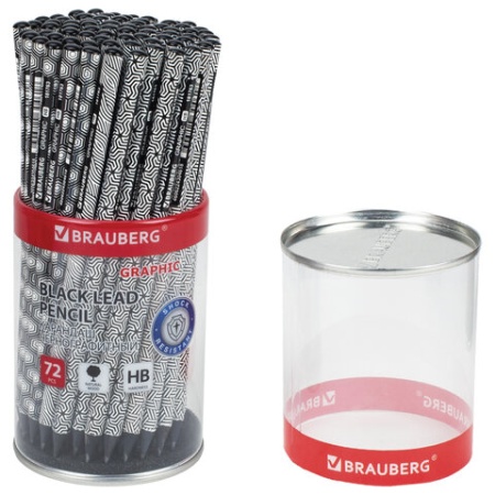 Карандаш чернографитный BRAUBERG "GRAPHIC", 1 шт., HB, корпус ассорти, 181763 181763 - купить в интернет-магазине «Буратино»