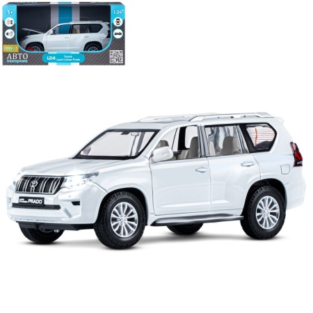 Машинка металлическая, 1:24,  Land Cruiser Prado, белый, открываются двери, капот JB1251506 - купить в интернет-магазине «Буратино»