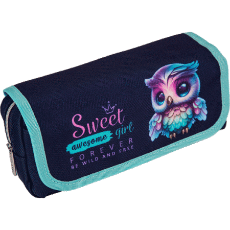Пенал "deVENTE. Happy Owl" 20,5x9,5x7 см, прямоугольный для 40 предметов, текстильный 7020404 - купить в интернет-магазине «Буратино»