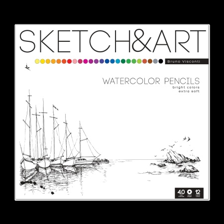 СКЕТЧ КАРАНДАШИ акварельные "SKETCH&ART" 24 ЦВ. в металлической коробке 30-0045 - купить в интернет-магазине «Буратино»