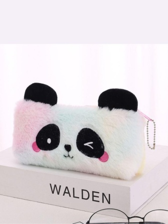 80P-093 Пенал плюшевый "Sad Panda", white (20*10 см) 80P-093 - купить в интернет-магазине «Буратино»