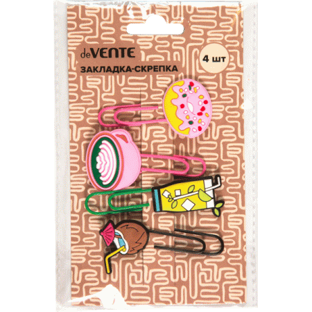 Закладка-скрепка "deVENTE. Sweets" металлическая овальная цветная 60x30 мм 8065221 - купить в интернет-магазине «Буратино»