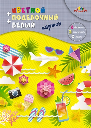 Цв. и белый + под. картон на гребне А4 12л.,10цв."Яркое С2817-02 - купить в интернет-магазине «Буратино»