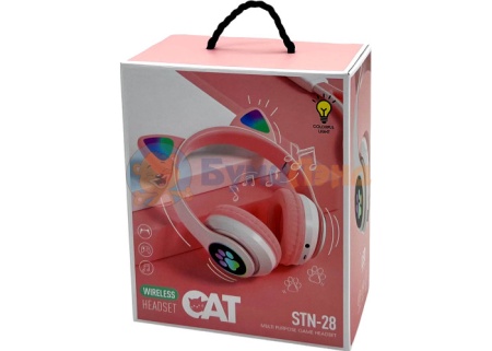 Детские беспроводные наушники Cat new, в ассортименте 5423775 - купить в интернет-магазине «Буратино»