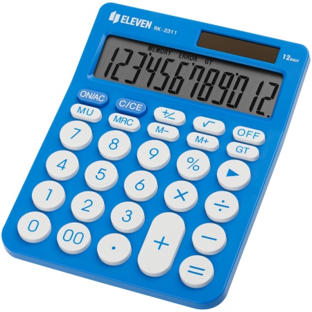 Калькулятор настольный Eleven RK-2311-BL, 12 разрядов, двойное питание, 143*192*26мм, голубой - купить в интернет-магазине «Буратино»