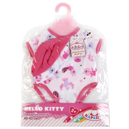 КОМПЛЕКТ ОДЕЖДЫ ДЛЯ КУКЛЫ ТМ КАРАПУЗ "HELLO KITTY" 40-42СМ В ПАК. (РУСС. УП.) в кор.48шт OTF-BLC17-R - купить в интернет-магазине «Буратино»