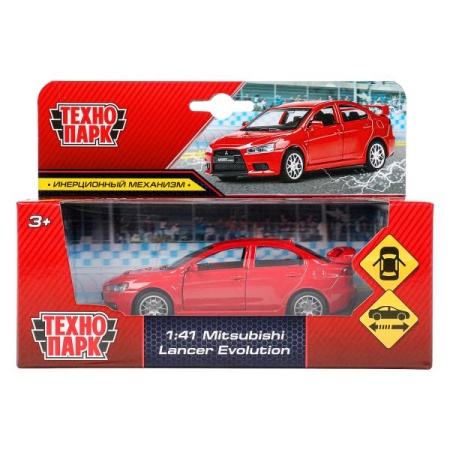 Машина металл MITSUBISHI lancer evolution, 11,4 см, двери, инерц., кор. Технопарк в кор.2*48шт - купить в интернет-магазине «Буратино»