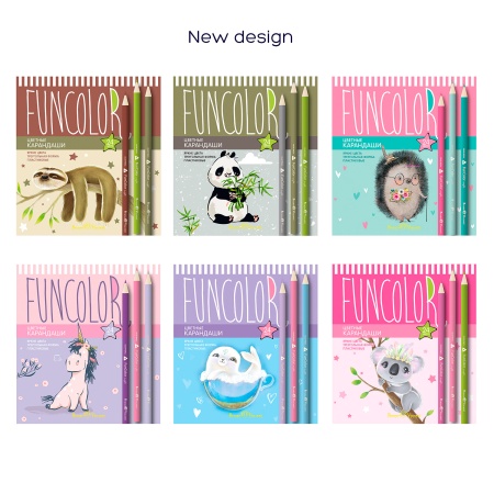 КАРАНДАШИ ЦВЕТНЫЕ "FUNCOLOR" (пластиковые), 24 ЦВ. 6 ВИДОВ 30-0062 - купить в интернет-магазине «Буратино»