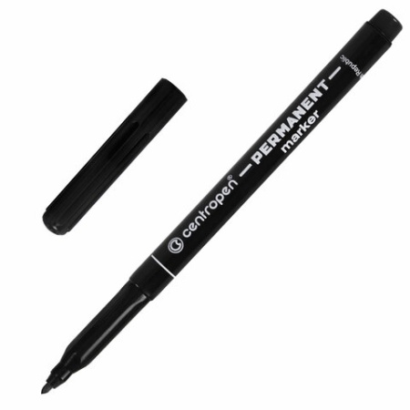 Маркер перманентный CENTROPEN 2536, ЧЕРНЫЙ, тонкий наконечник, 1 мм, 6 2536 0112 - купить в интернет-магазине «Буратино»