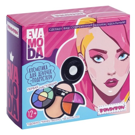 Набор детской декор. косметики Bondibon Eva Moda, BOX 11,7х10,5х4,2 см; тени для век-8 шт.(7,84г), б - купить в интернет-магазине «Буратино»