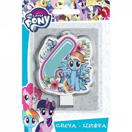 Свеча-цифра №6 "My Little Pony" 33023 - купить в интернет-магазине «Буратино»
