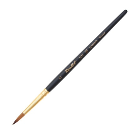 Кисть Синтетика Им.Колонок Круглая Roubloff 1S15 № 5 корот.руч 1S15-5 черная 176 1767191 - купить в интернет-магазине «Буратино»