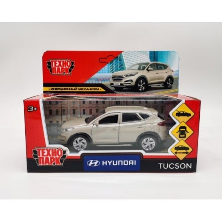 Машина металл HYUNDAI TUCSON длина 12 см, двери, багаж., инер, бежевый, кор. Технопарк в кор.2*36шт - купить в интернет-магазине «Буратино»