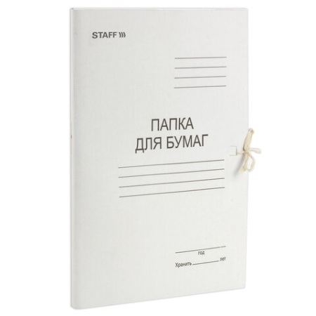 Папка для бумаг с завязками картонная STAFF, гарантированная плотность 310 г/м2, до 200 листов, 1211 - купить в интернет-магазине «Буратино»