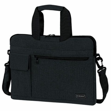 Сумка портфель HEIKKI NOVATION (ХЕЙКИ) с отд для ноутбука 13-14",  черная, 28х38х3 см - купить в интернет-магазине «Буратино»