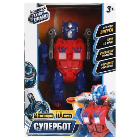 Робот супербот, свет-звук, движение, стреляет, кор.20*29,5*9см ТЕХНОДРАЙВ в кор.2*18шт 1507B172-RS - купить в интернет-магазине «Буратино»